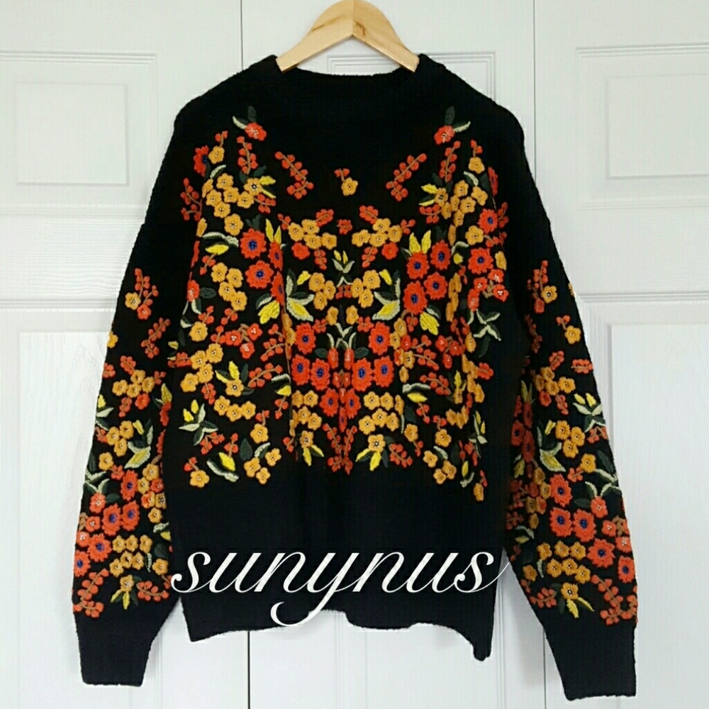 Zara Floral Embroidered Sweater - Picture 9 of 9